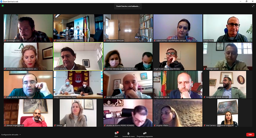 Asistentes Jornada Online: "Implantación y Avances Plan de Economía Circular Sierra de Cádiz"
