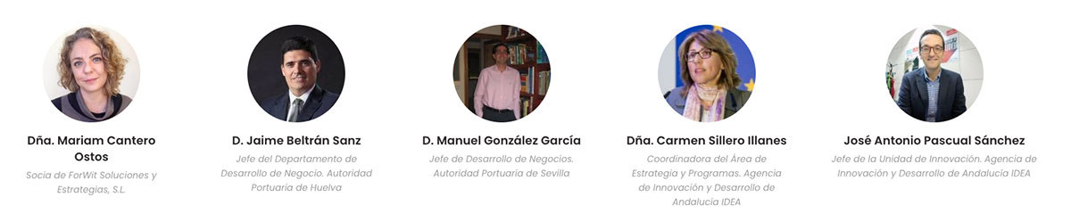 Ponentes Jornada Online FOCOMAR: Presentación de Proyecto Piloto Puertos de Huelva y Sevilla