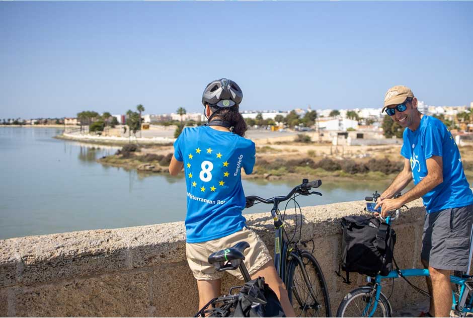 Itinerario EuroVelo 8, a su paso por San Fernando (Cádiz)